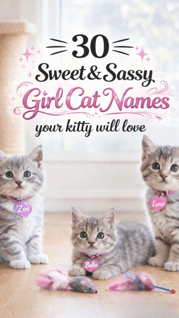30 Sweet & Sassy Girl Cat Names for your new kitten.