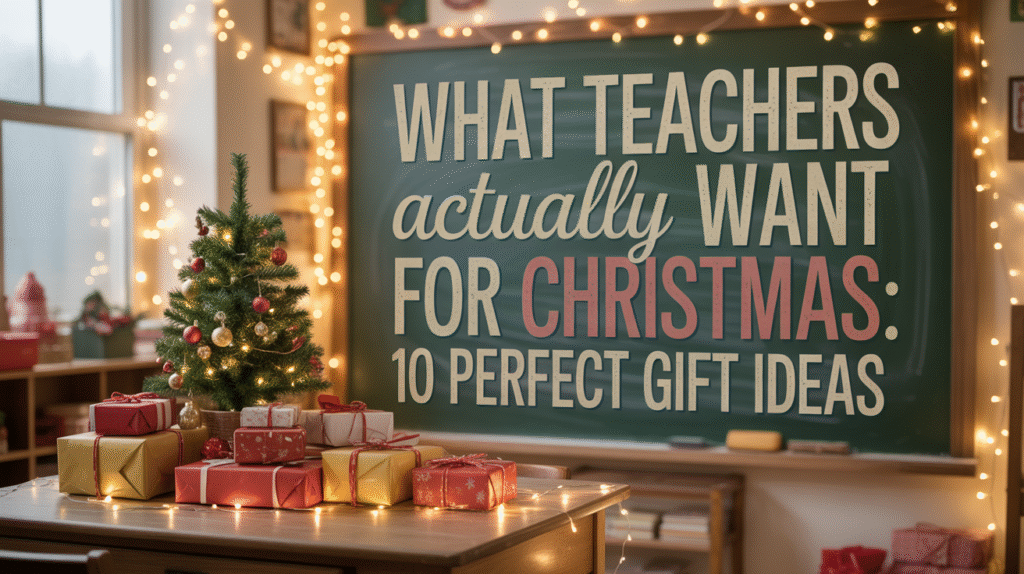 A cozy classroom decorated with holiday cheer, featuring a warm and inviting atmosphere for students and teachers