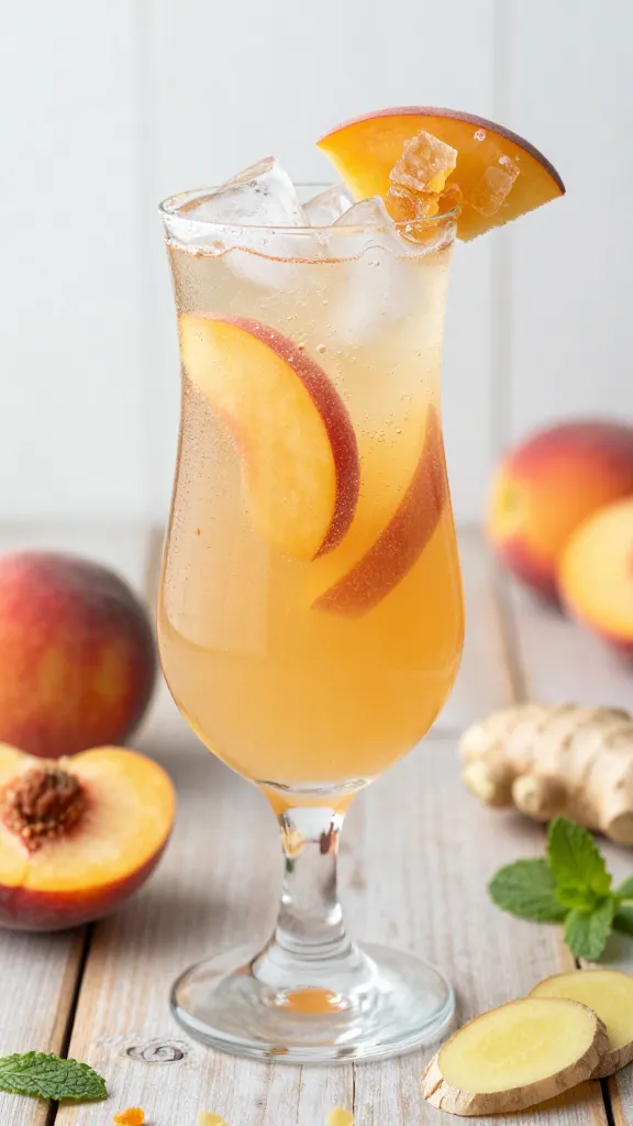 Peachy Ginger Fizz, a Southern-style spring and easter mocktail.