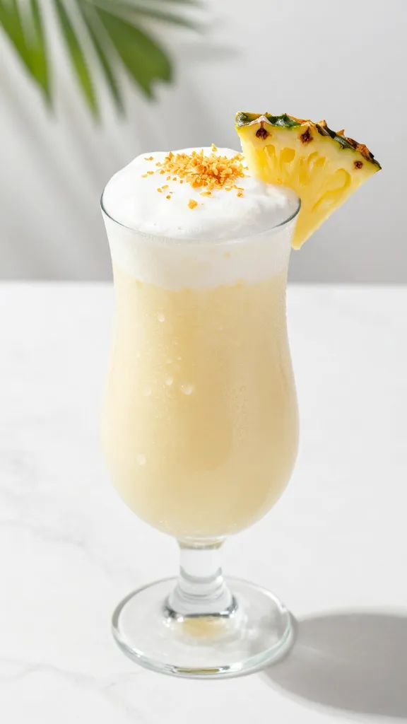 Pineapple Coconut Cream, a tropical spring and easter mocktail.