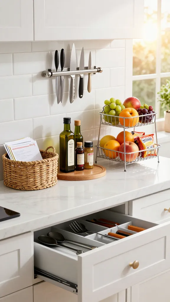 daily reset routines for a decluttered spring home kitchen and living room