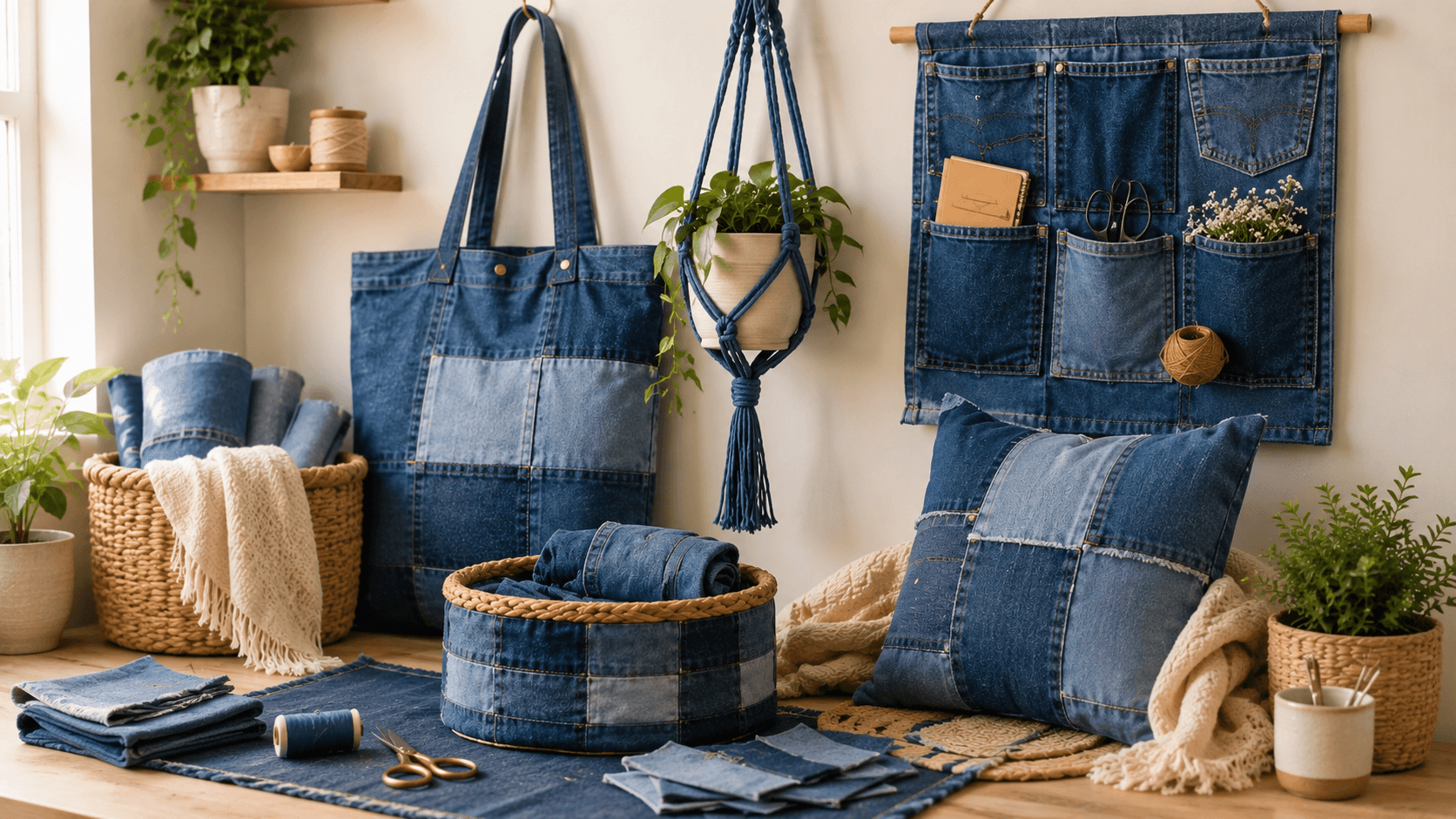 6 Pretty Diy Denim Crafts You Can Make with Old Jeans—great for sustainable home style. Save this idea so you can come back to it later.