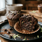 Vegan Chocolate Zucchini Muffins: Moist, rich treats with glossy chips&mdash;perfect for healthy snacking. Save this idea so you can come back to it later.