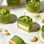 Zesty Vegan Key Lime Cheesecakes: Creamy, tangy treats topped with lime zest, crumb crust; ideal for guilt-free indulgence. Save this idea so you can come back to it later.