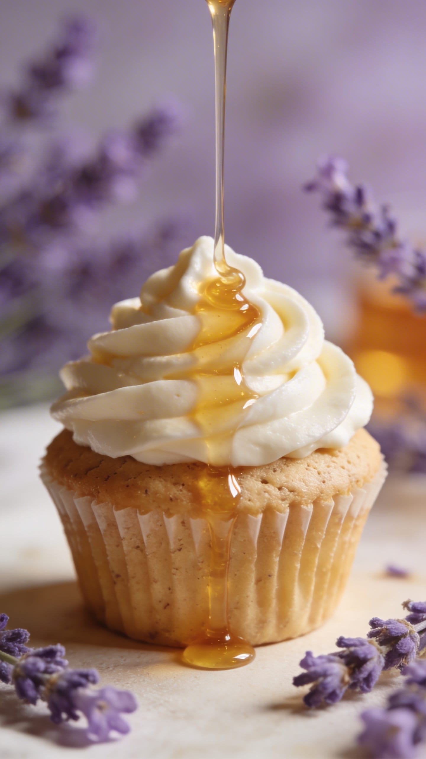Vegan Lavender Cupcake: Moist, aromatic treat with glossy honey drizzle, soft blooms, and artisan liner&mdash;ideal for plant-based brunch. Save this idea so you can come back to it later.