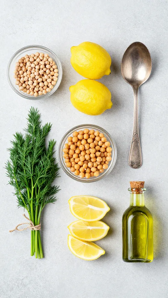 Single bowl of blended chickpea soup with lemon