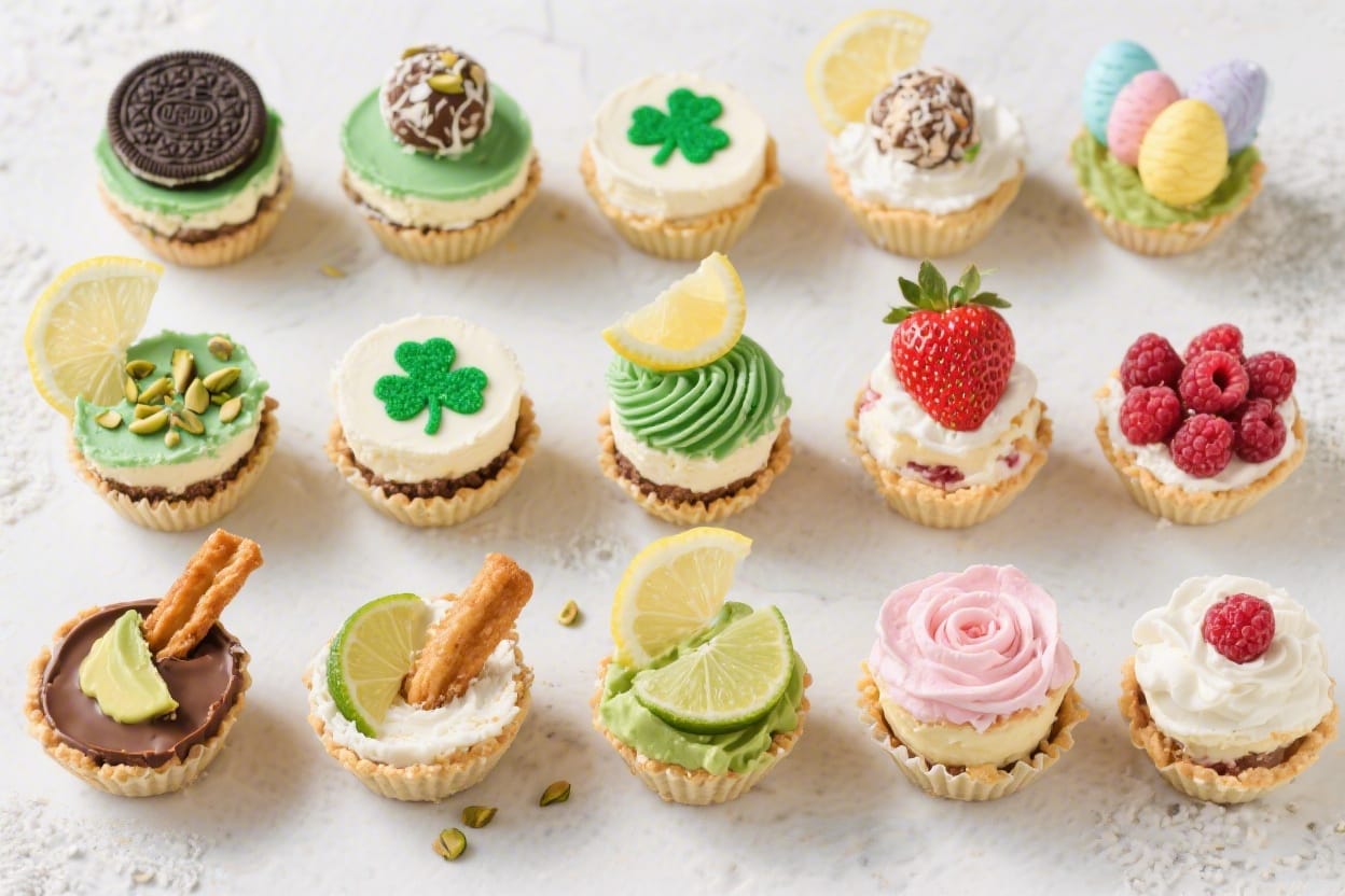 A variety of 10 Easy No-Bake Spring Desserts for parties.