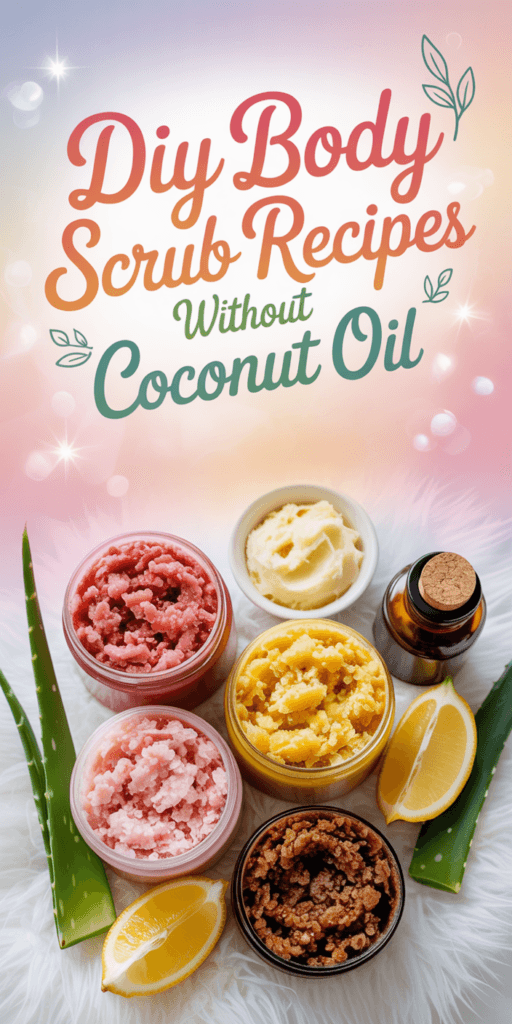 Glow-Up DIY Body Scrubs: Vibrant, all-natural jars and zesty lemon details&mdash;luxurious skin care without coconut oil. Save this idea so you can come back to it later.