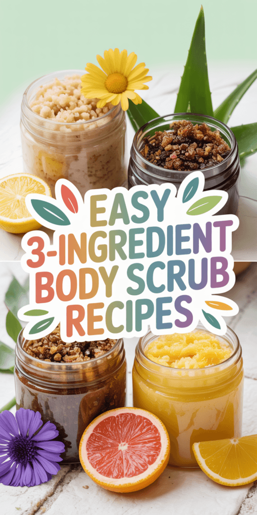 DIY Body Scrub Bliss: Vibrant, nourishing jars with aloe, grapefruit &amp; lemon&mdash;gentle exfoliation for glowing skin. Save this idea so you can come back to it later.