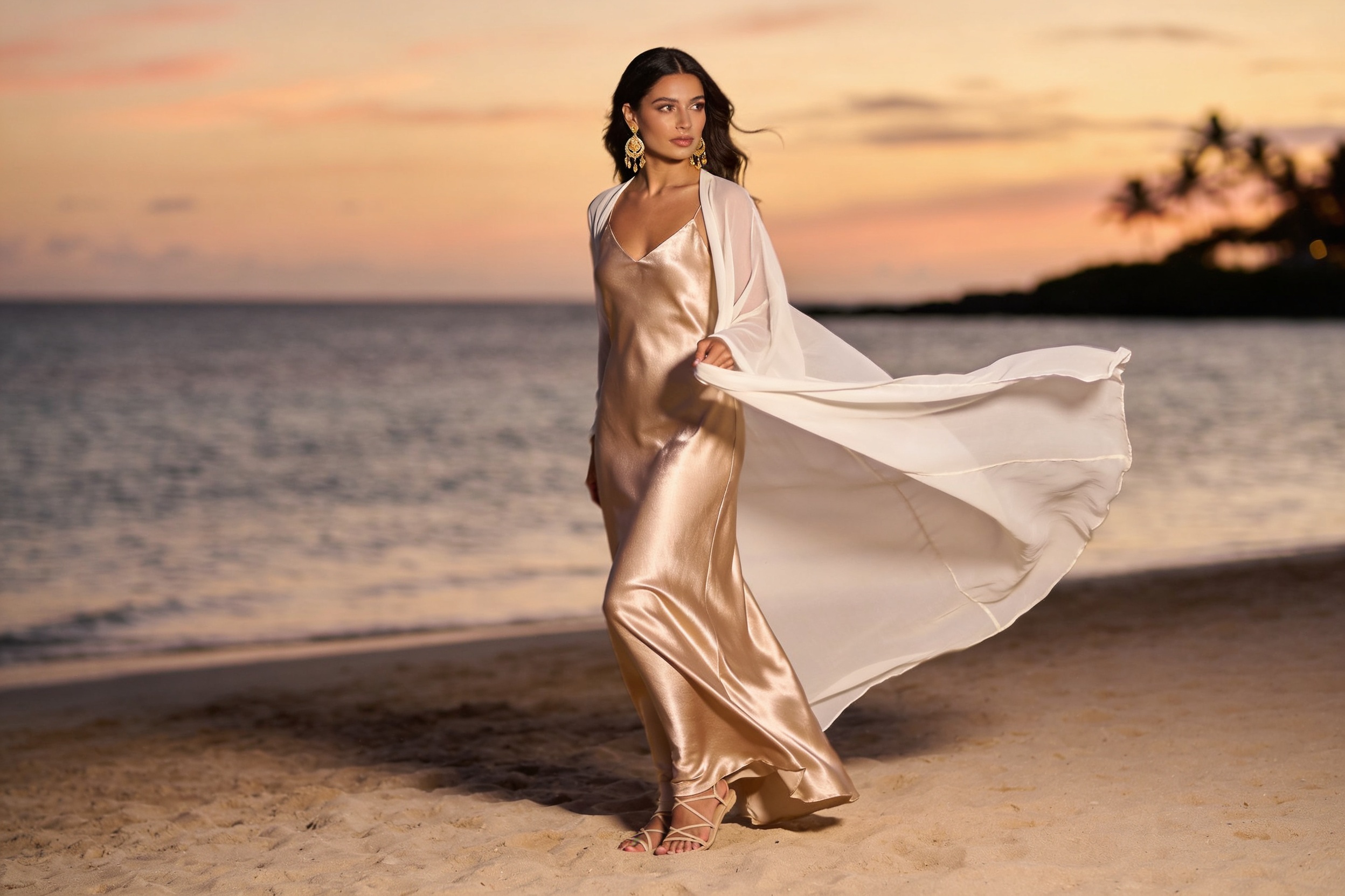 Beach to Dinner Outfit Ideas with Flowy Dresses, Coverups, Statement Earrings, and Sandals for an Effortless Evening Look to Wow Guests